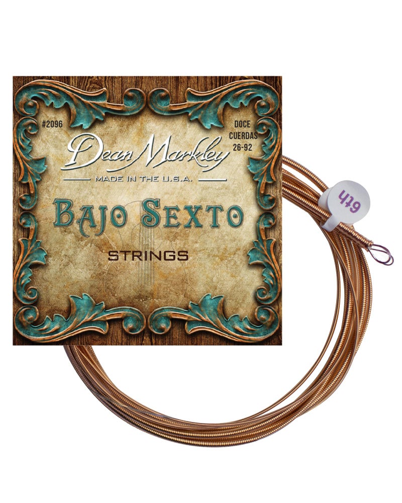 Dean Markley Doce Cuerdas Para Bajo Sexto, 26-92 SX, 80/20 True Brass over Swedish Steel, Hex-Tinned Mandolin Strings, Proprietary Pitch Wind String Winding for Superior Tone & Performance, Biege - Image 1